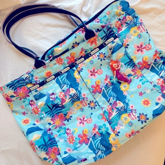 Lesportsac Handbags - RARE LeSportSac Disney Its a Small
World Tahitian Dreams
Mermaid LARGE tote